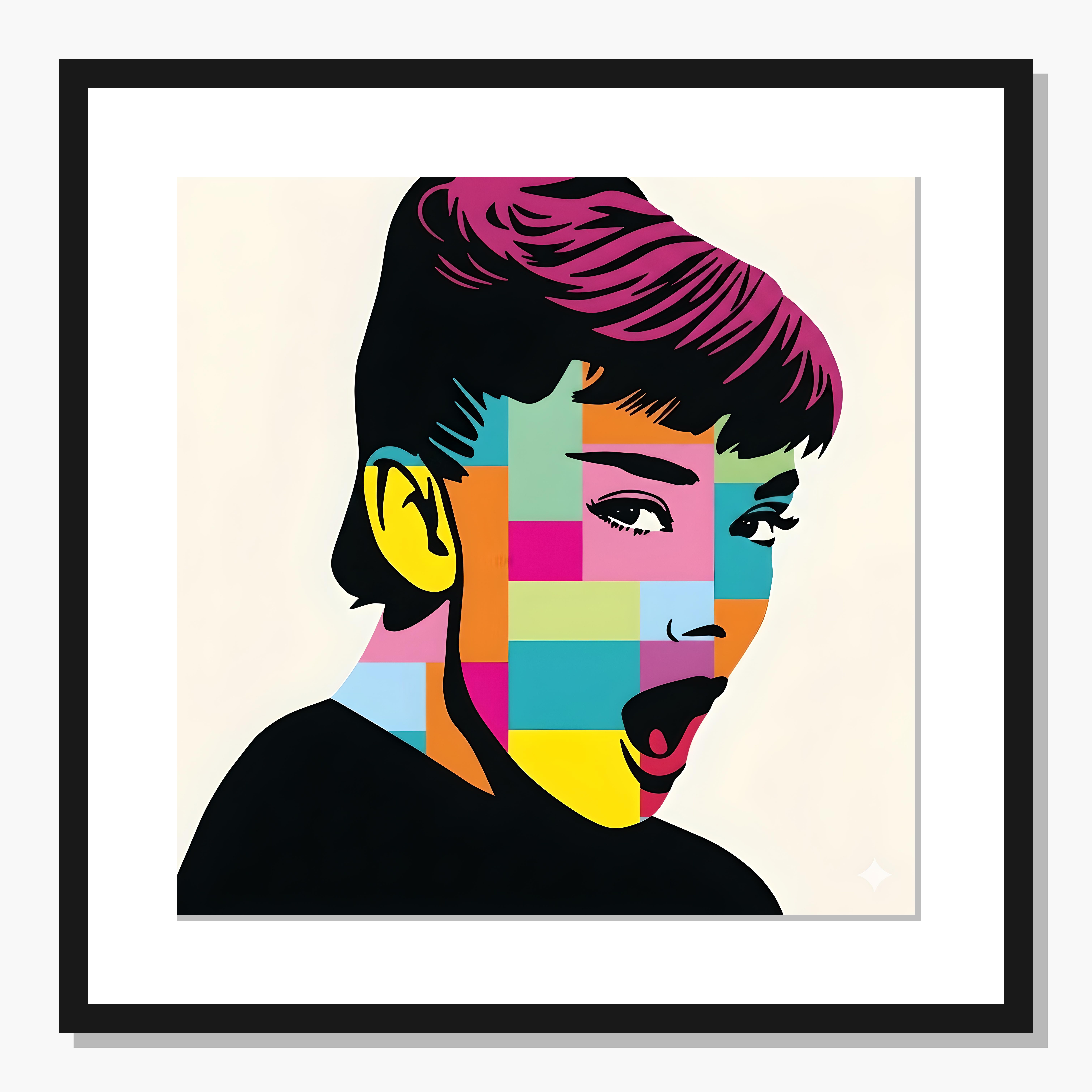 yellow Icon wall art: Audrey Hepburn