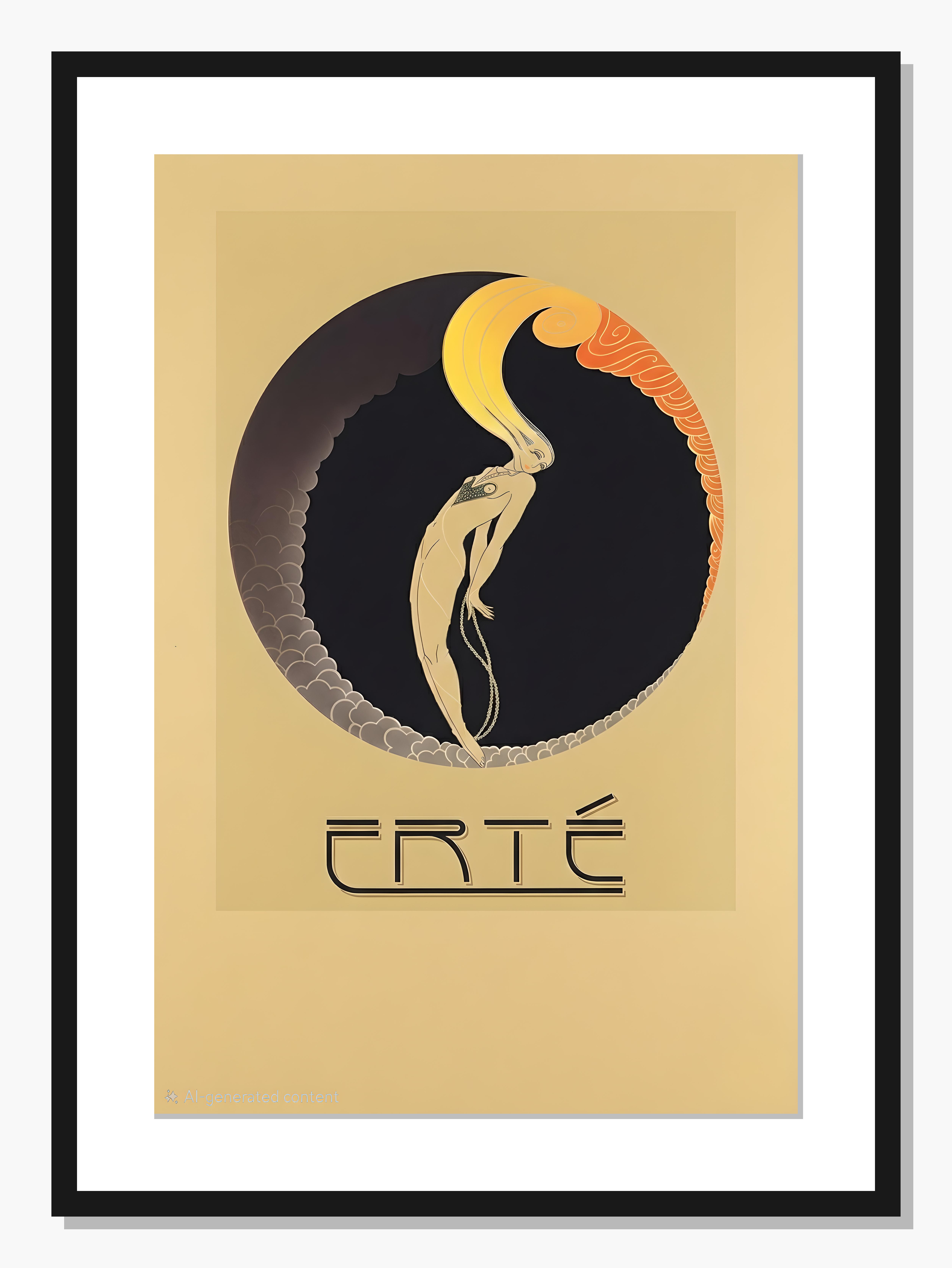 yellow Abstract wall art: Erté's Golden Cascade