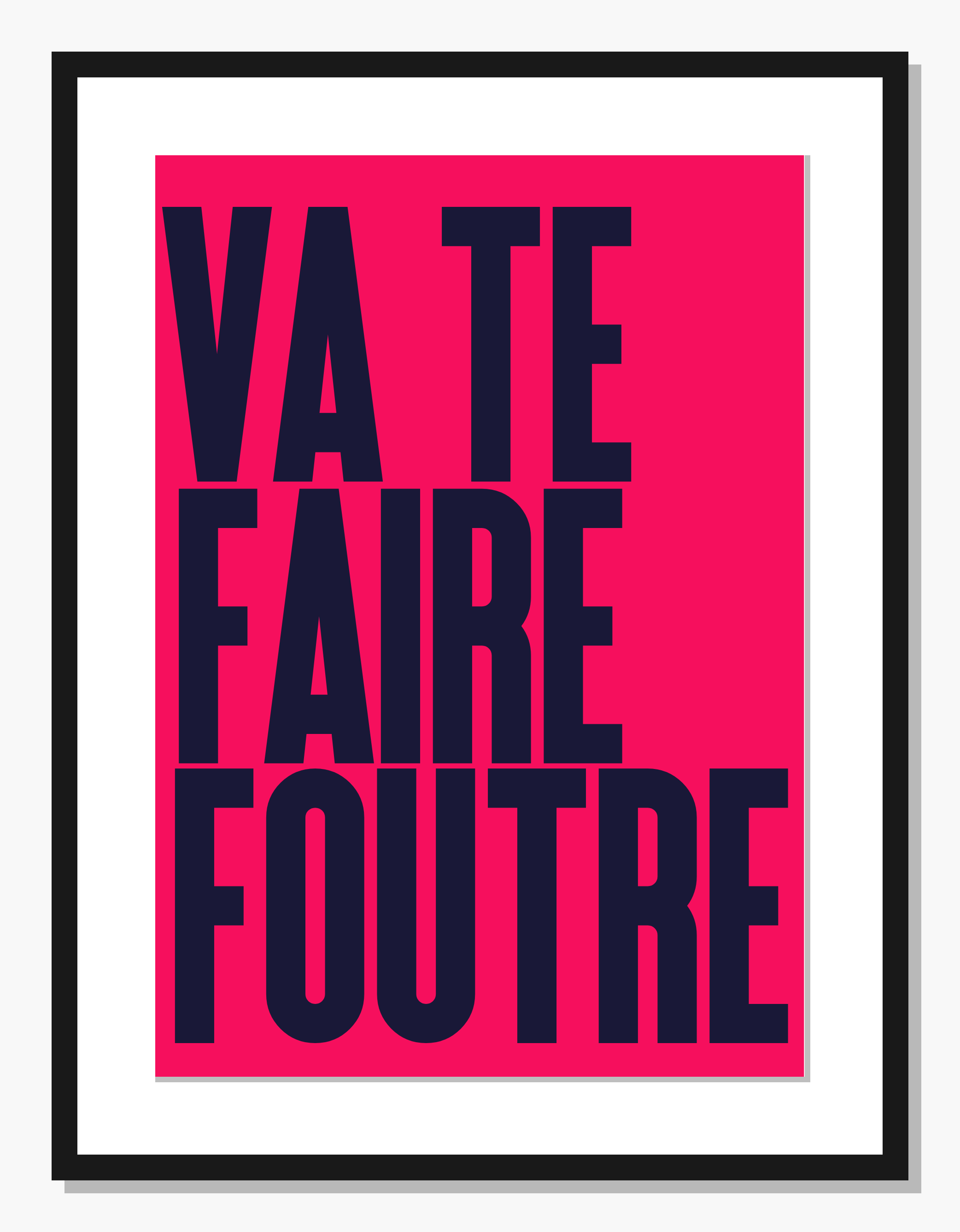 pink Typography wall art: French Farewell