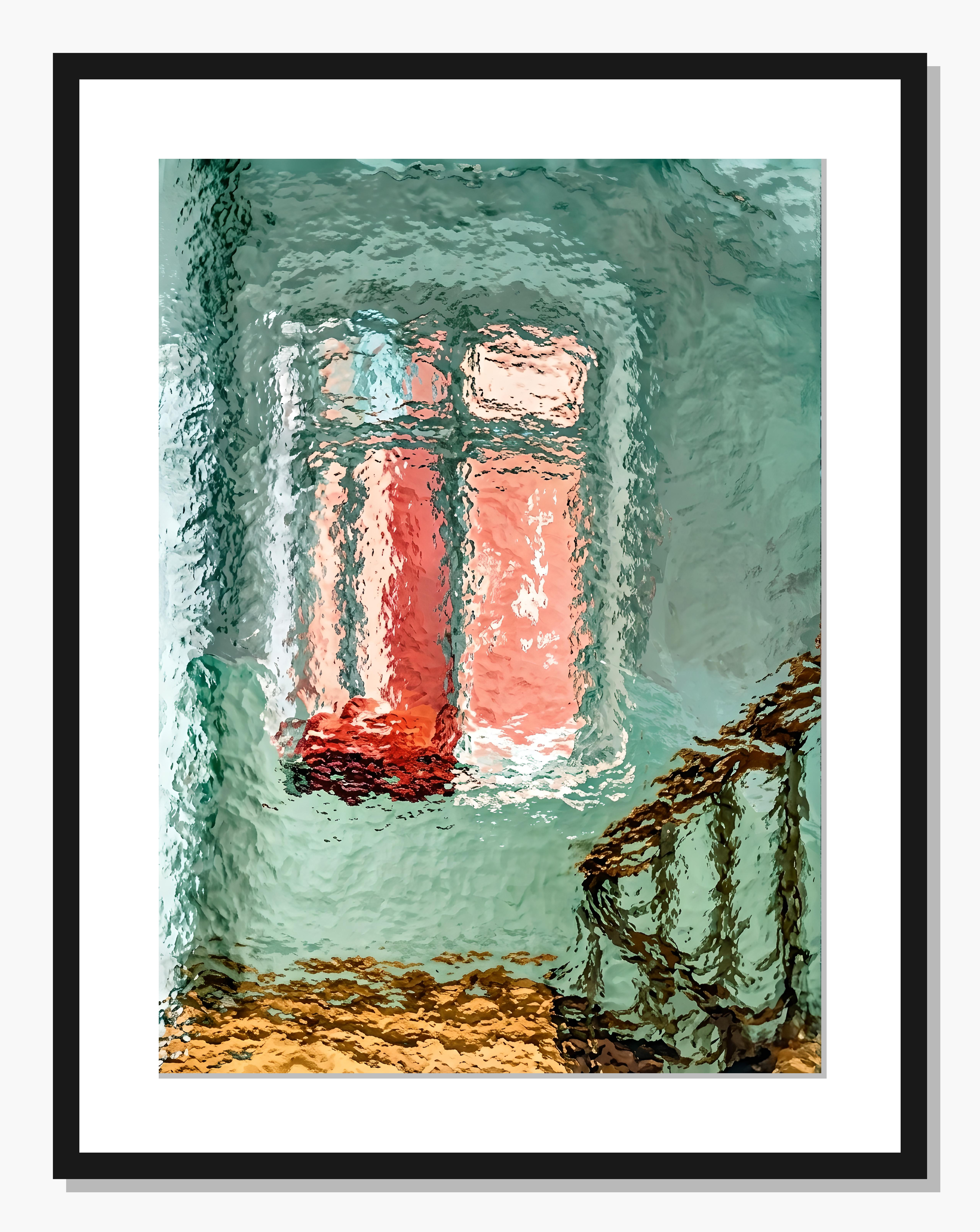 green Abstract wall art: Glassy Glimpse