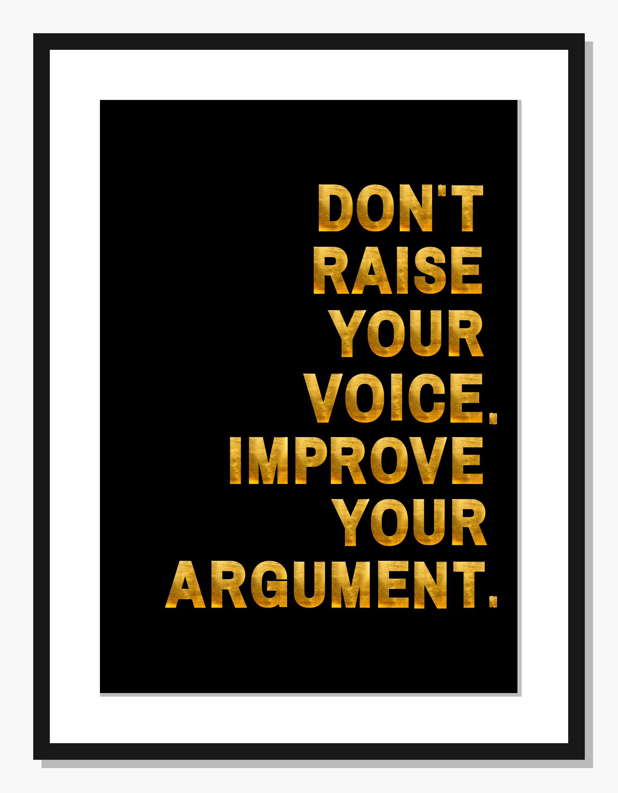 gold Typography wall art: Golden Arguments