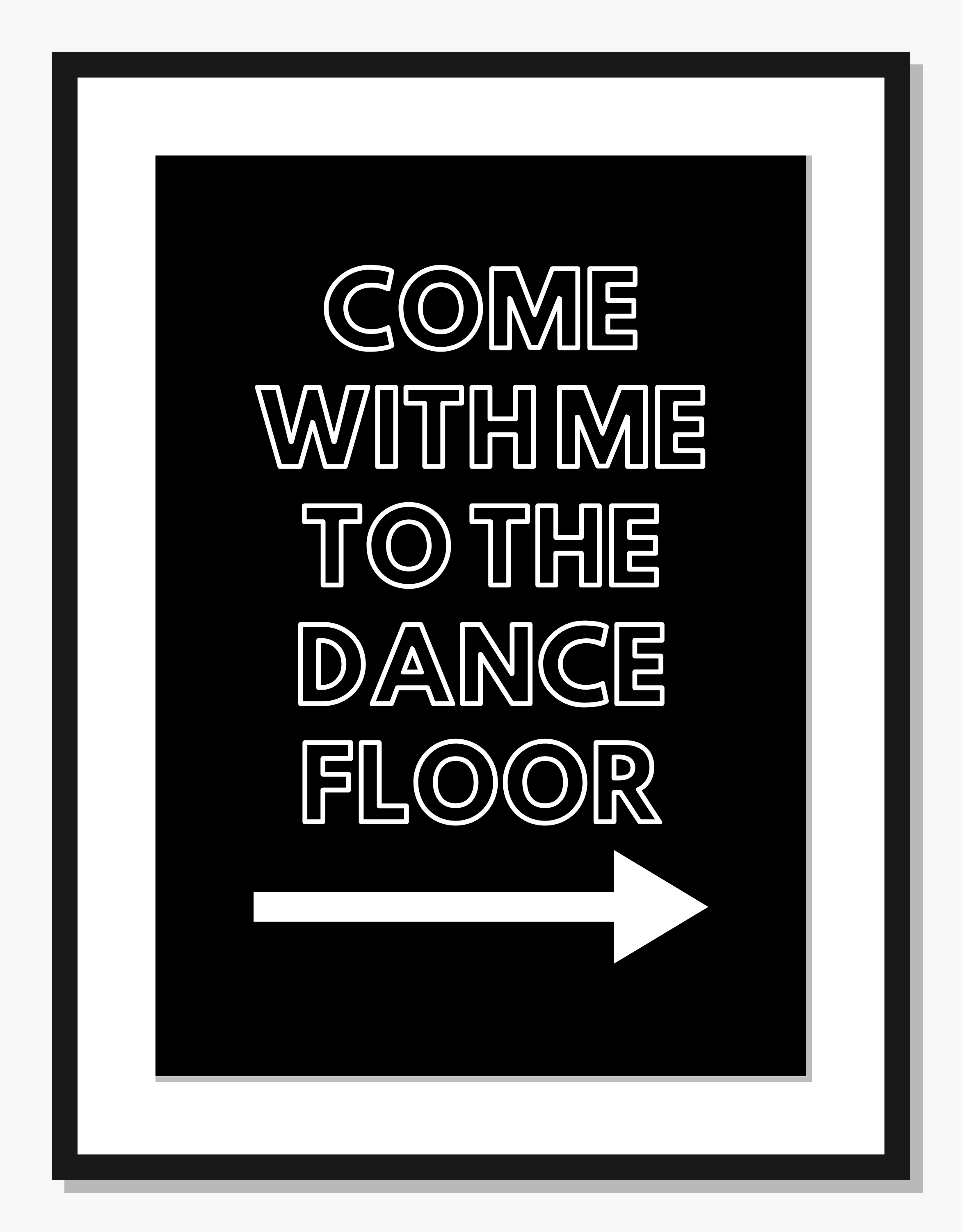 black Typography wall art: Invitation to Groove