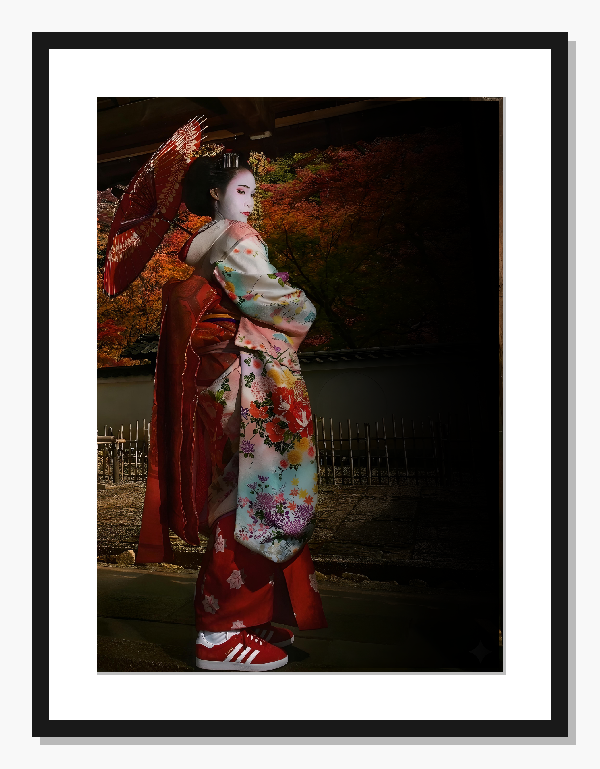 red Photography wall art: Kimono Kicks