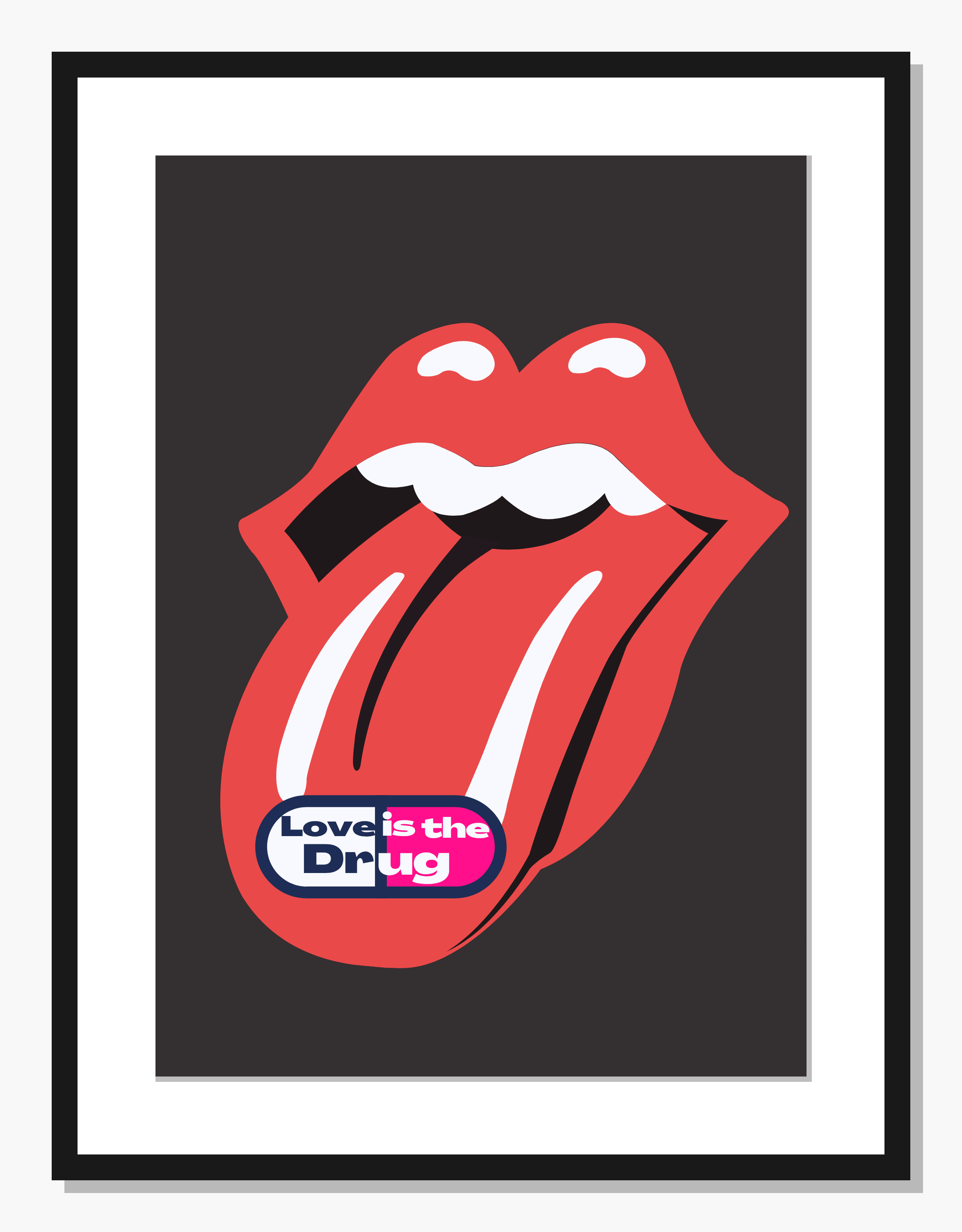 red Retro wall art: Love Potion No. Tongue