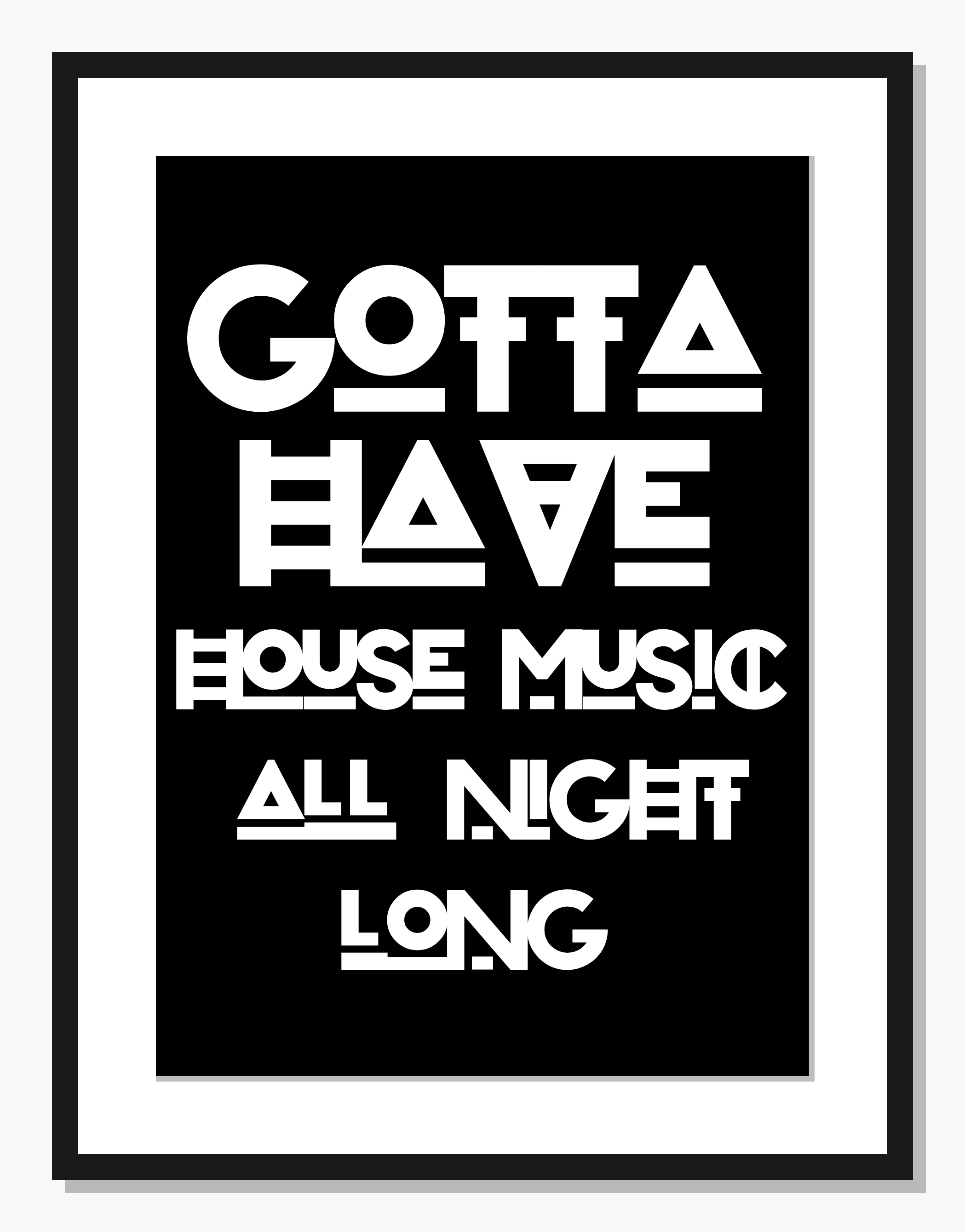 black Typography wall art: Rhythmic Blocks