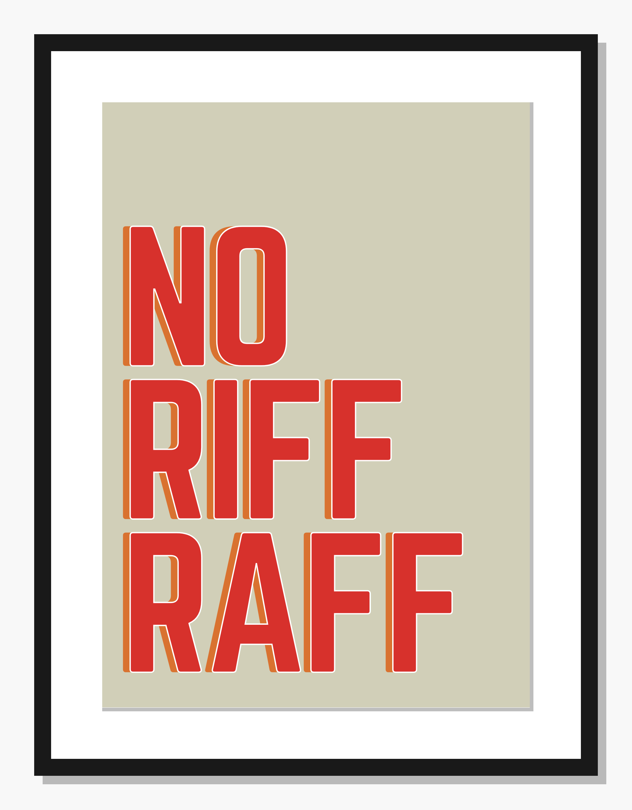 red Typography wall art: No Riff-Raff