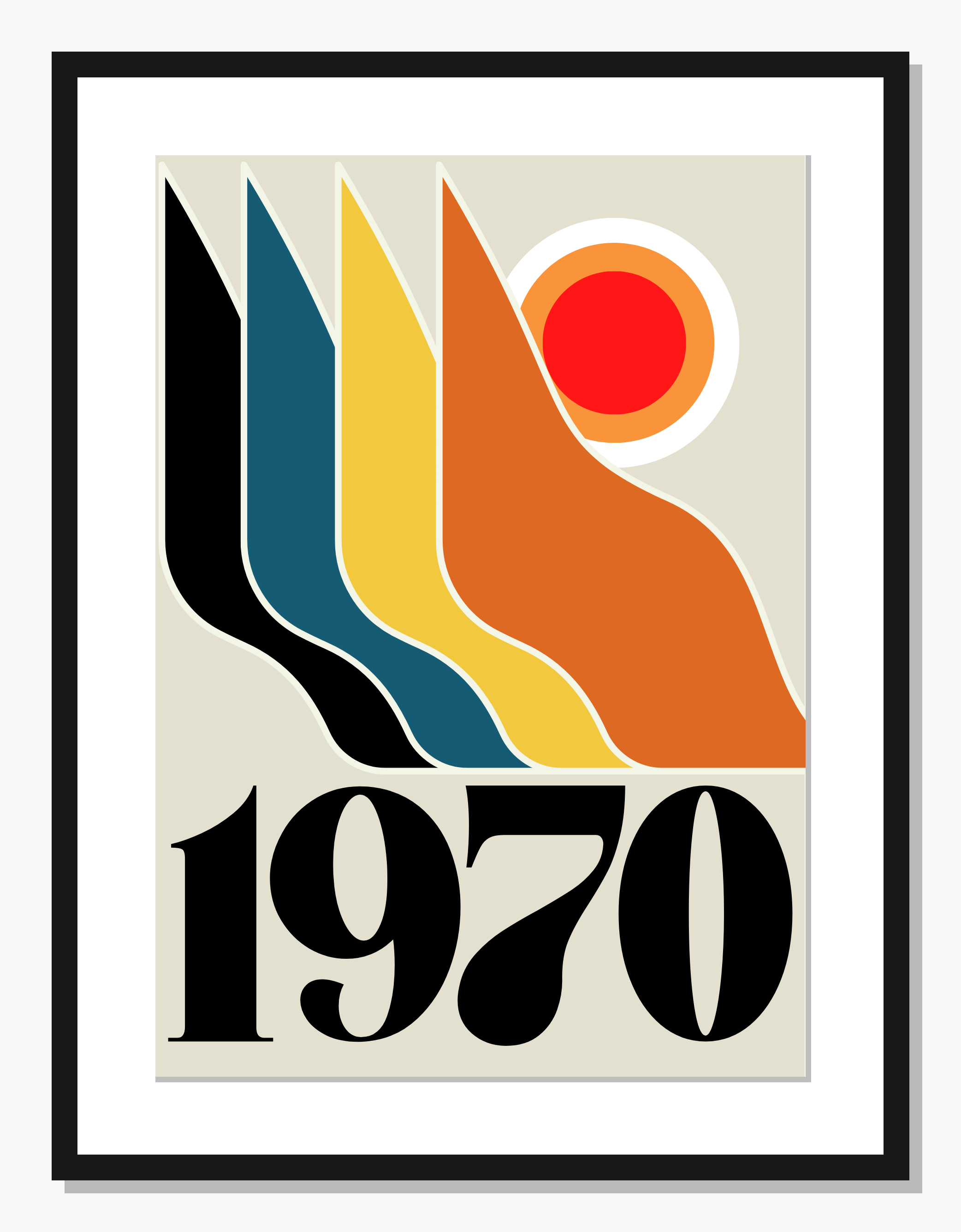 orange Retro wall art: Seventies Swirl