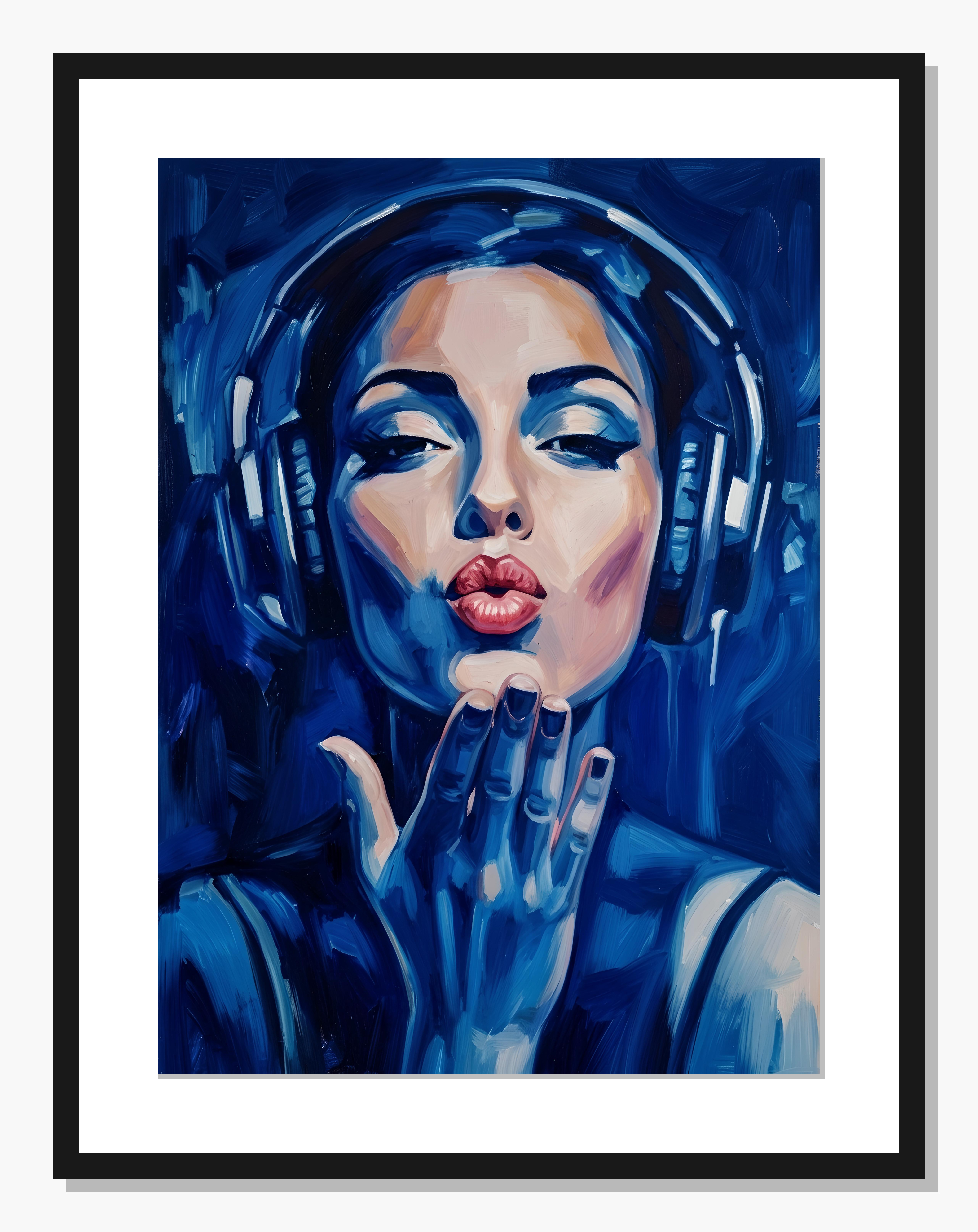 blue Abstract wall art: Sonic Smooch