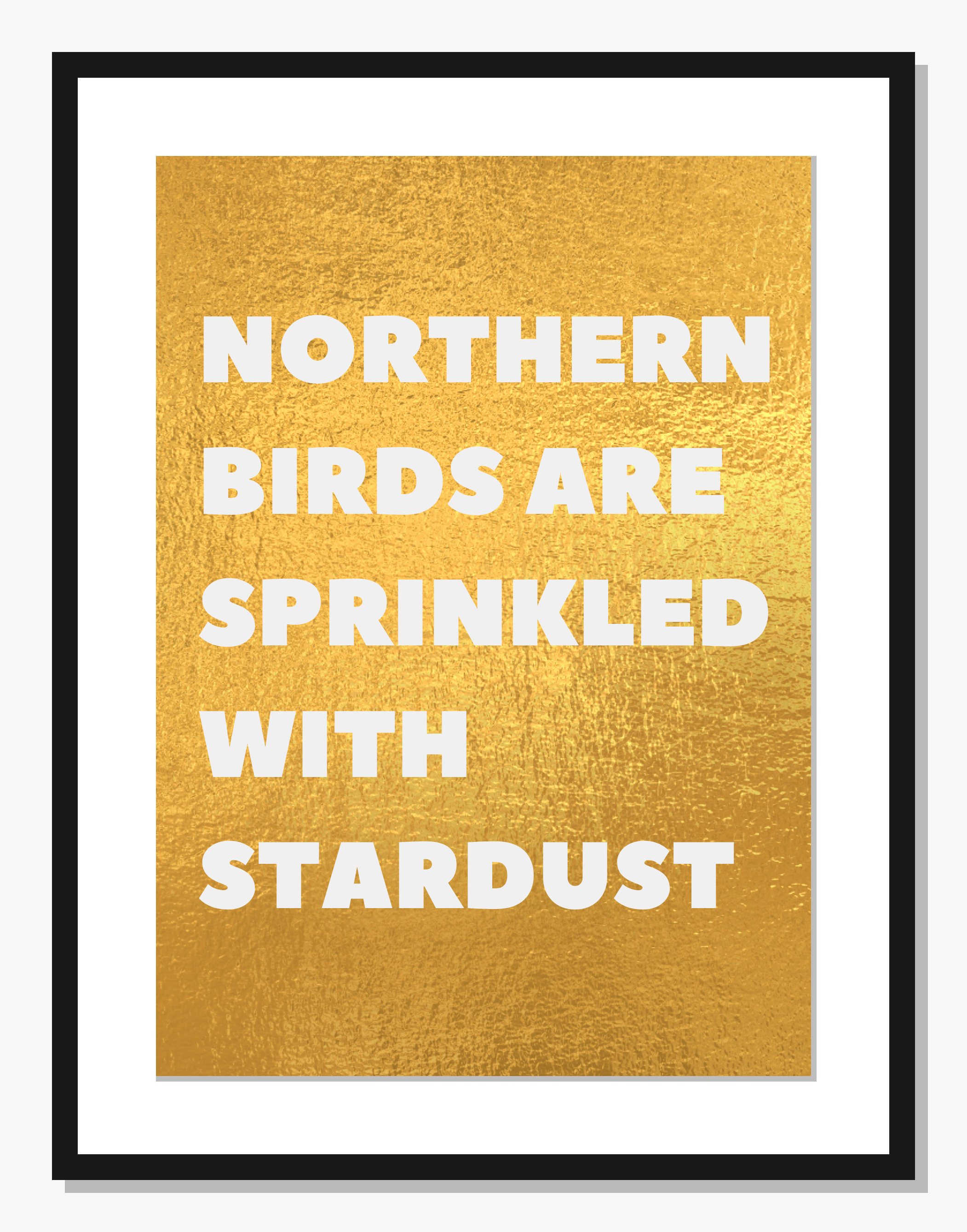 gold Abstract wall art: Stardust Northern Birds