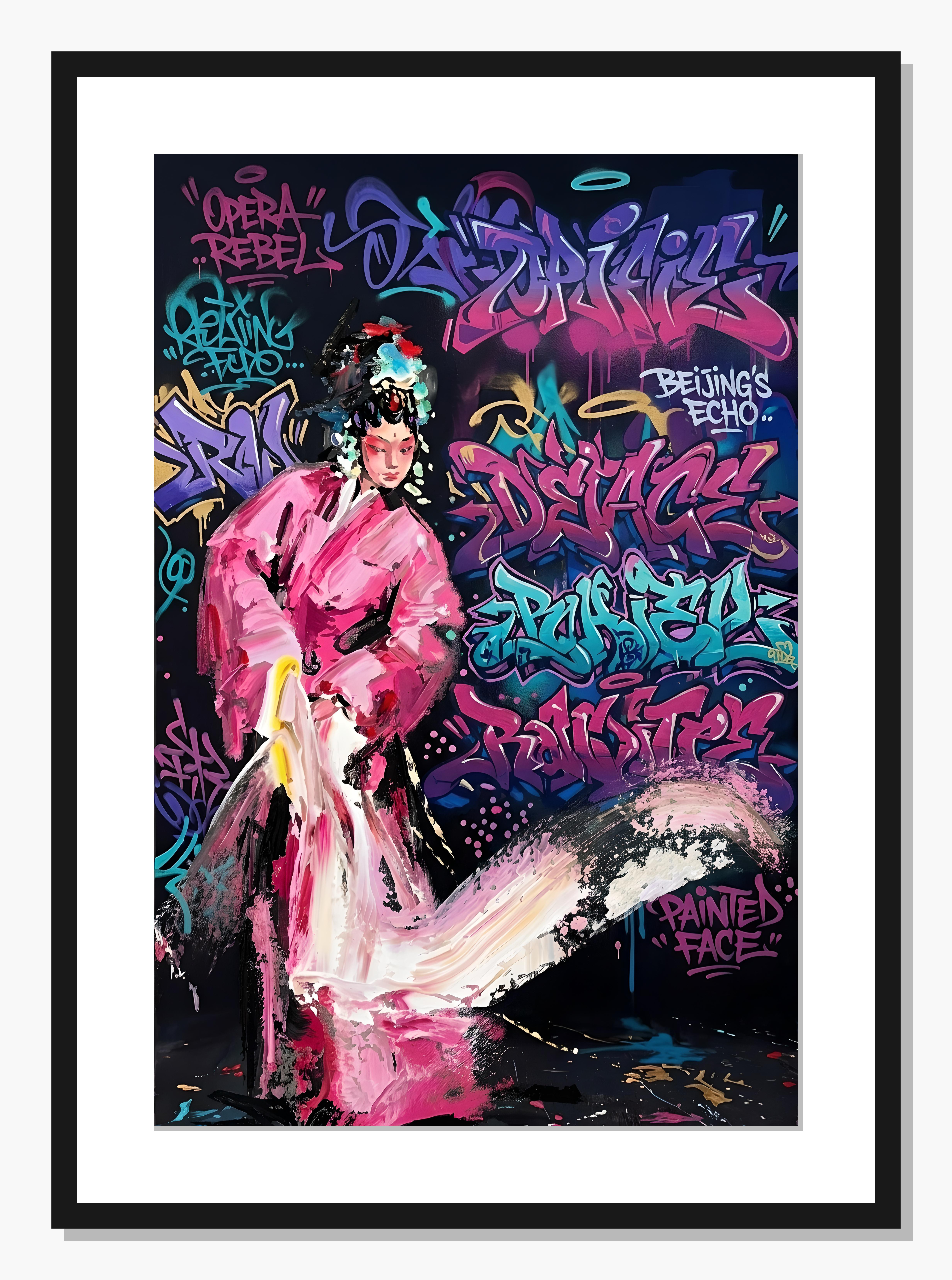 pink Abstract wall art: Street Opera Siren