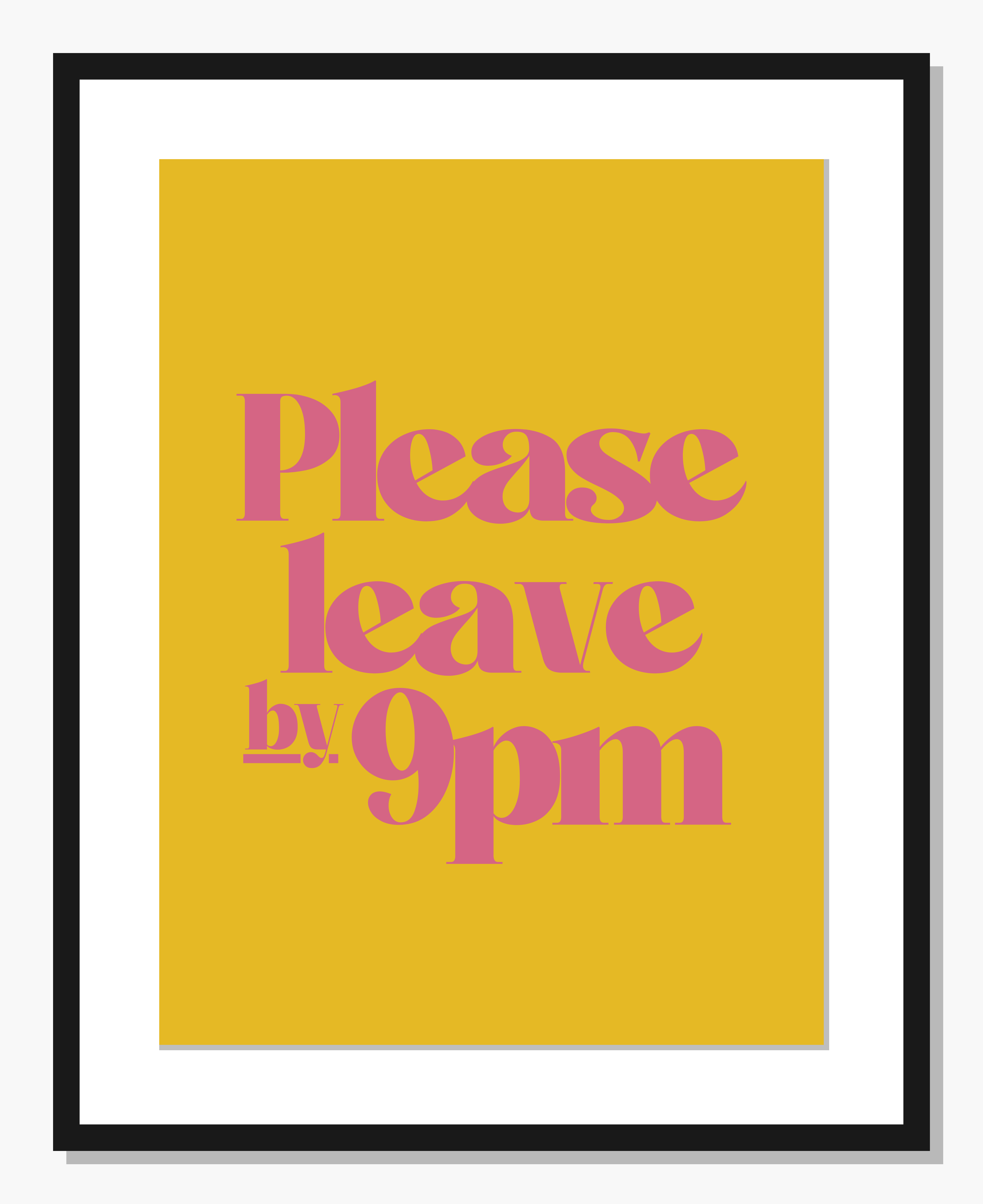 orange Typography wall art: The 9 PM Prompt