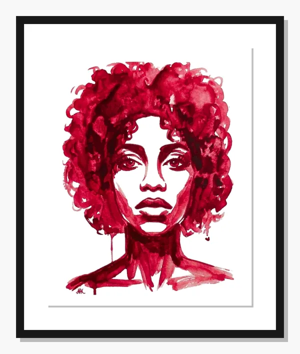 red Abstract wall art: Crimson Curls
