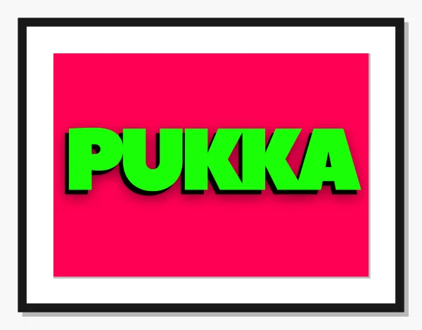 pink Typography wall art: Pukka Punch