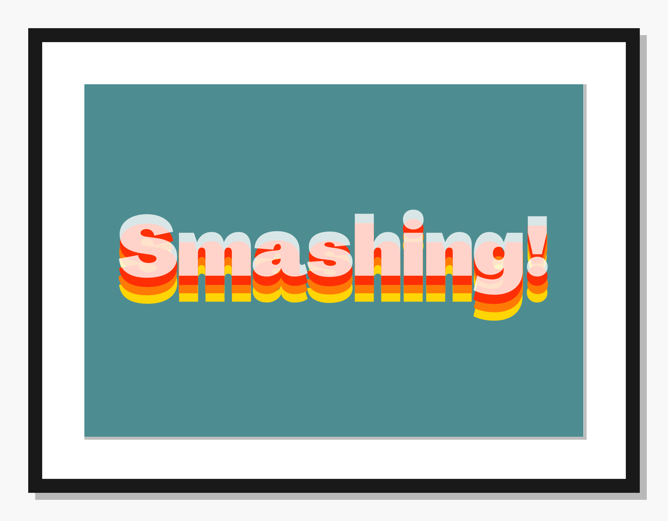 blue Retro wall art: Totally Smashing!